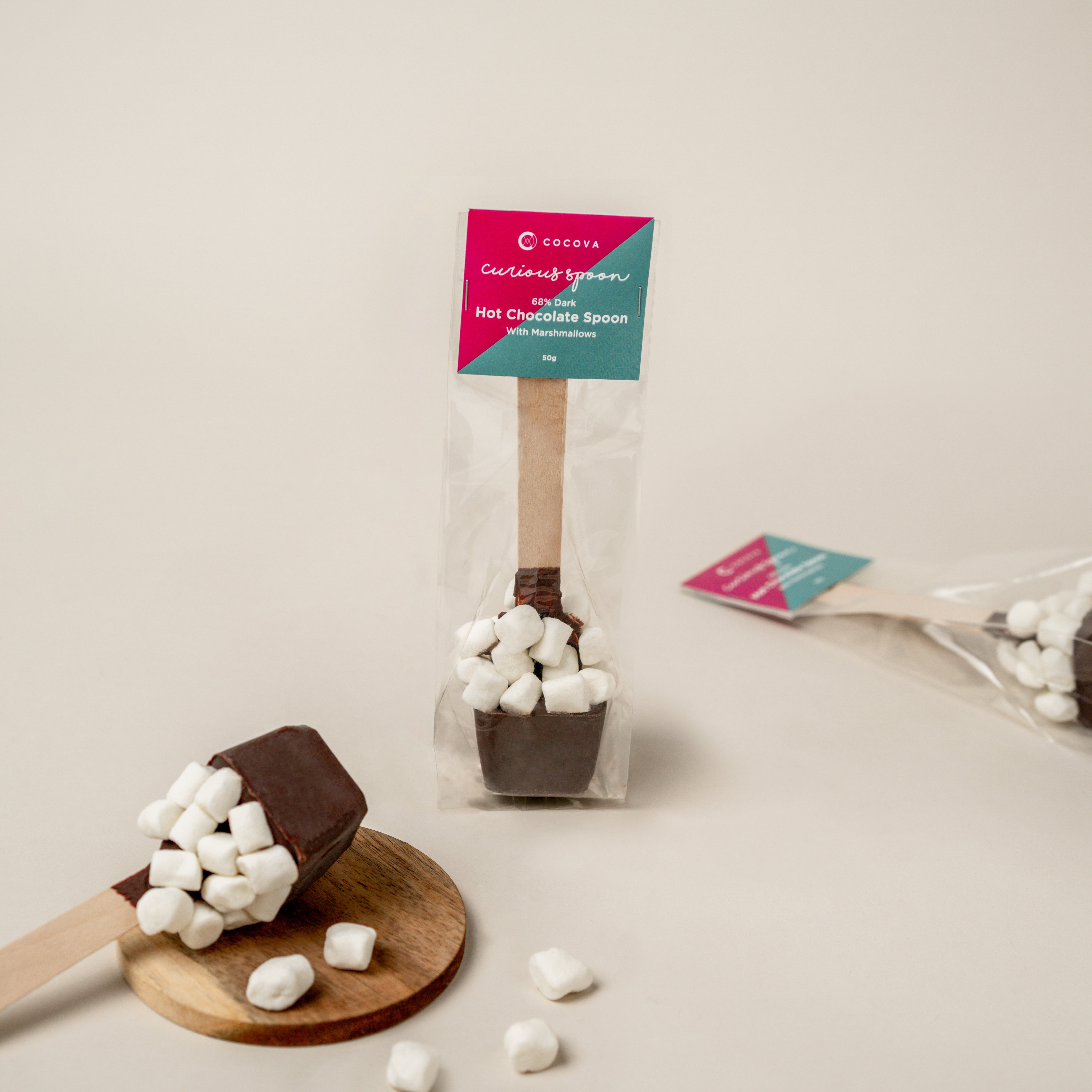 Chocolate Spoons with Mini Marshmallows