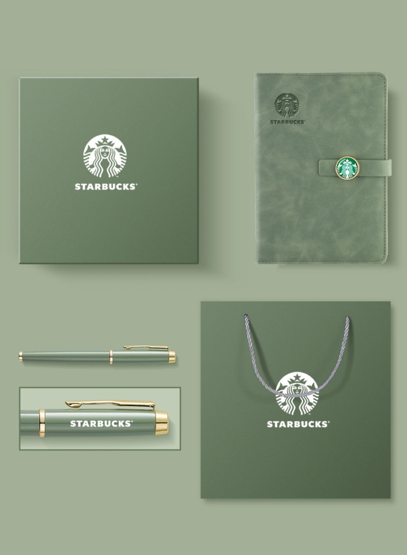 Sage Notebook Gift Set
