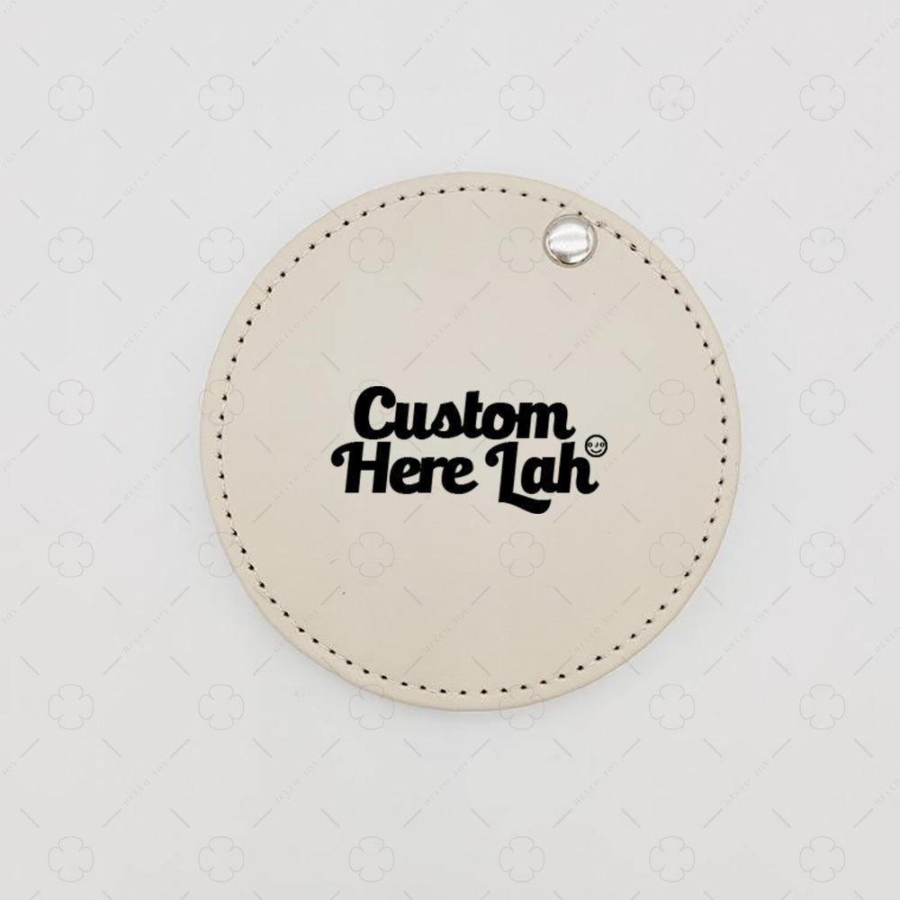 PU Leather Round Pocket Mirror