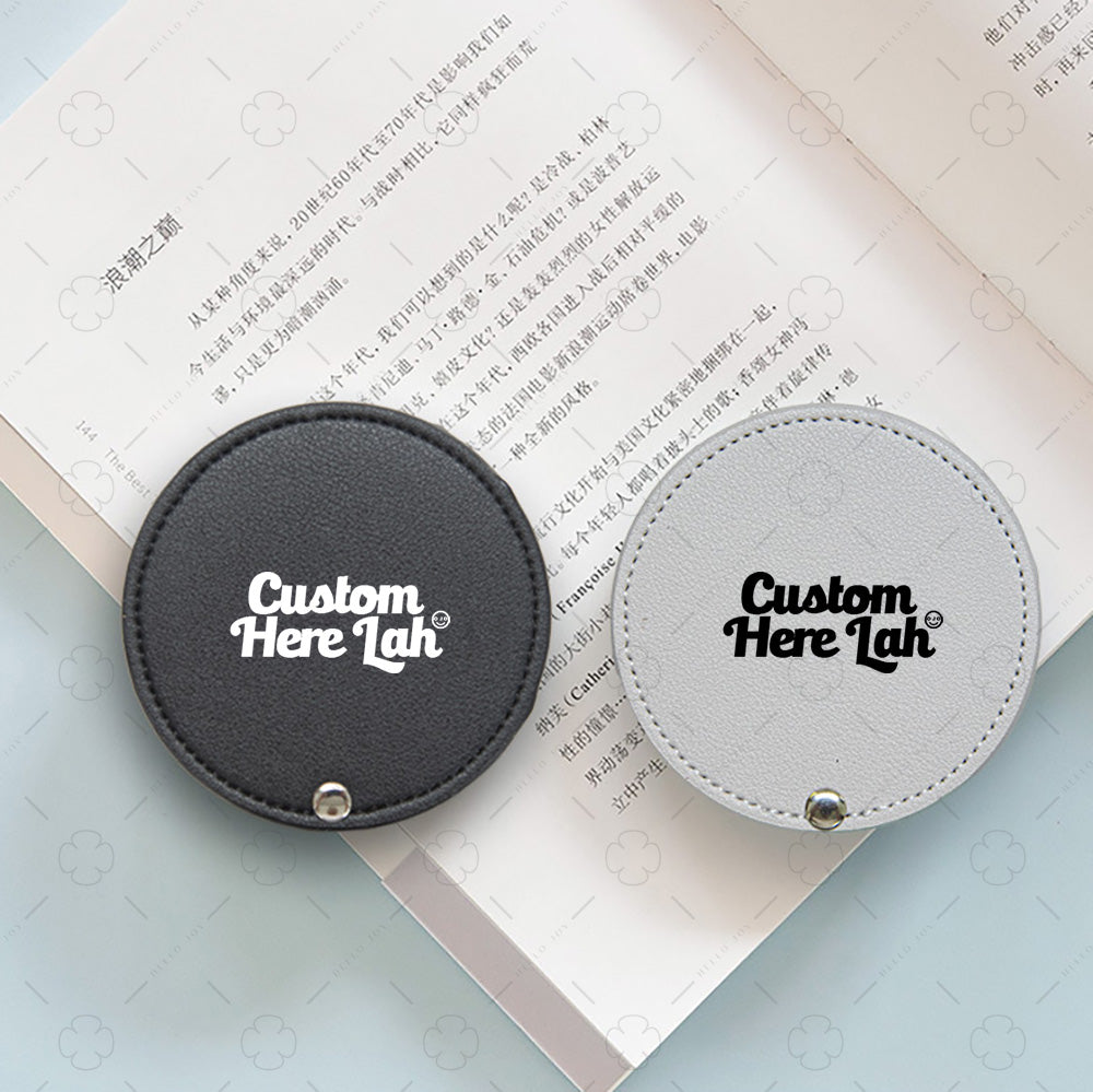 PU Leather Round Pocket Mirror