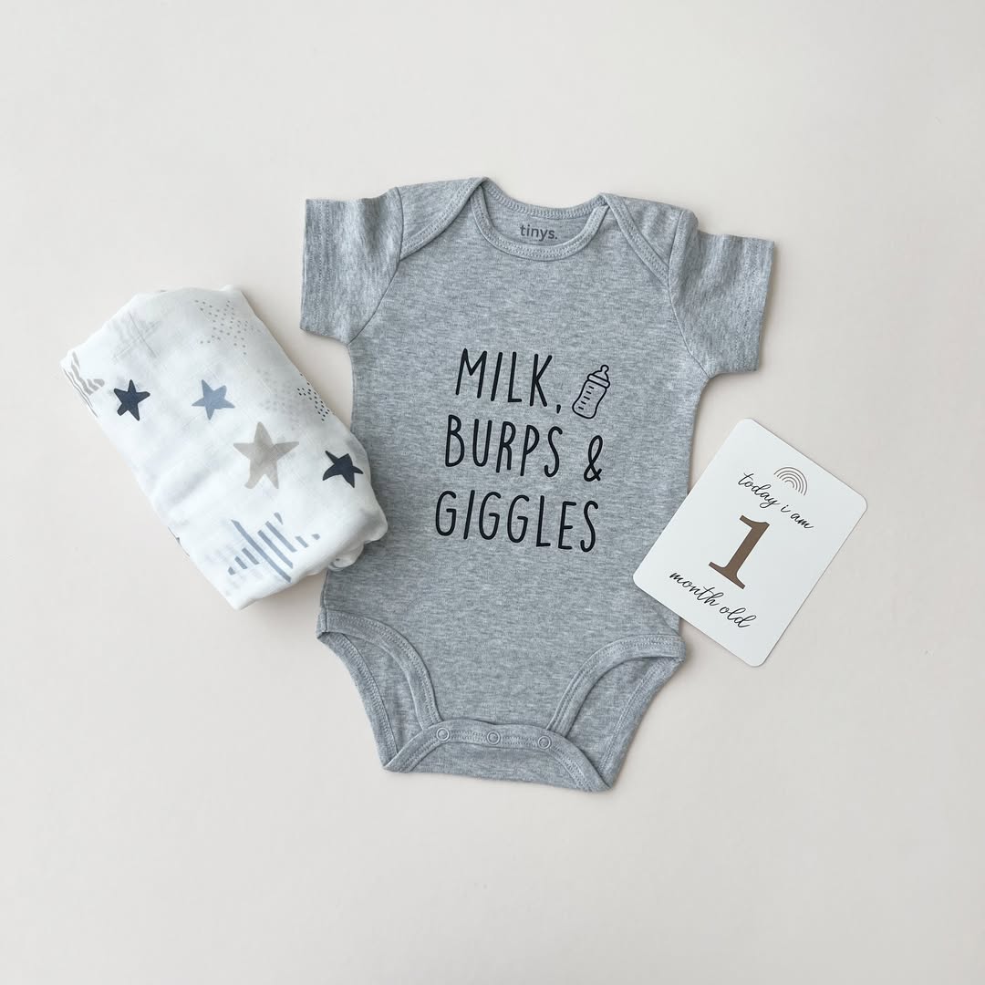 Personalised Organic Cotton Baby Romper by tinys.