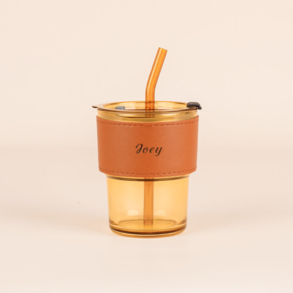 Dorian Glass Cup with Straw (Customisable)