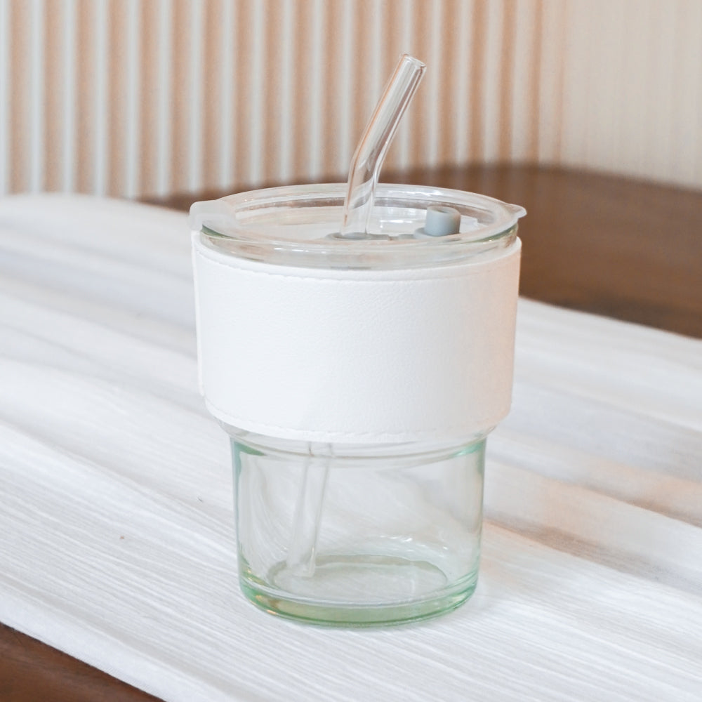 Dorian Glass Cup with Straw (Customisable)