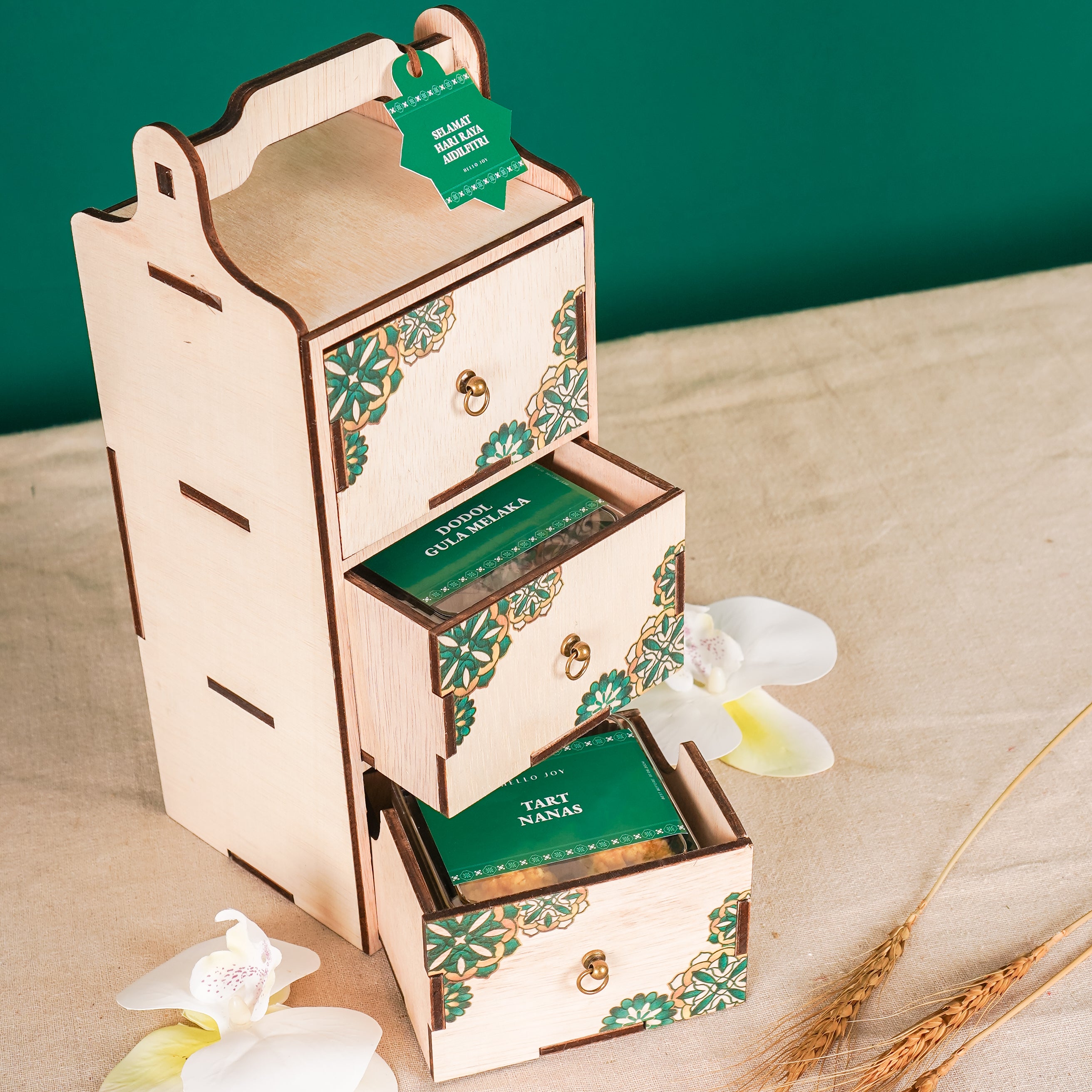 3-Tier Wooden Mooncake Box