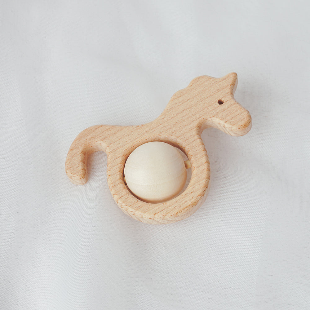 Animal Wooden Teether Rattle