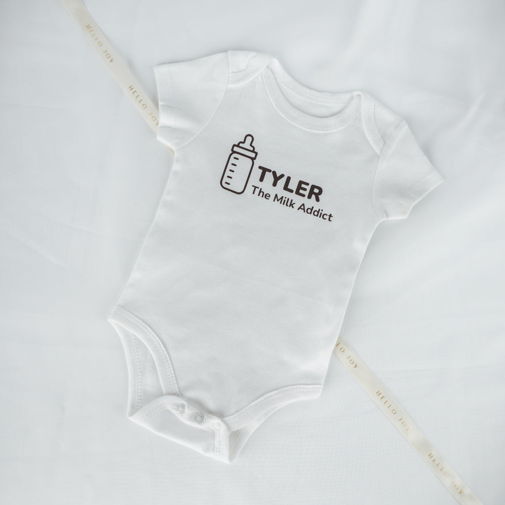 The Milk Addict Baby Romper (Customisable)