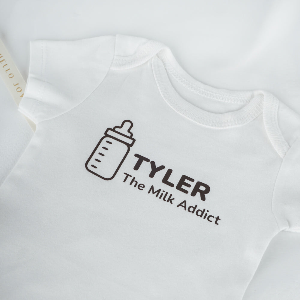 The Milk Addict Baby Romper (Customisable)